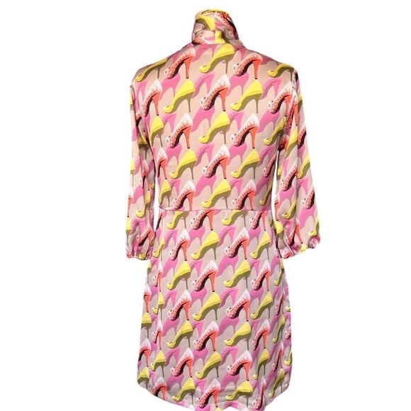 KATE L'ALTRAMODA Vibrant High Heel Print Dress Size M - Picture 4 of 8